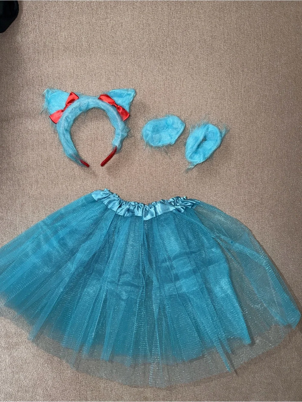 New Blue Kids Cat Costume Set with Tutu and Headband